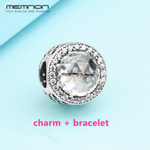 Load image into Gallery viewer, 925 sterling Silver Bracelets for women with Radiant Hearts charms fit silver charms beads DIY bangles fine jewelry br001