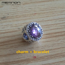 Load image into Gallery viewer, 925 sterling Silver Bracelets for women with Radiant Hearts charms fit silver charms beads DIY bangles fine jewelry br001