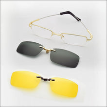 Load image into Gallery viewer, Memory Glasses Frame Fold Magnet Clip Myopia Silver Clip on Sunglasses Magnetic Men Mirror Gold Night Vision Goggles Soft Temple