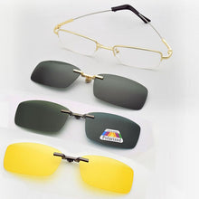 Load image into Gallery viewer, Memory Glasses Frame Fold Magnet Clip Myopia Silver Clip on Sunglasses Magnetic Men Mirror Gold Night Vision Goggles Soft Temple