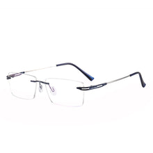 Load image into Gallery viewer, Memory Metal Men And Women Rimless Eyeglasses Glasses Rectangular Prescription Glasses For Myopia &amp; Reading Rimless Frame