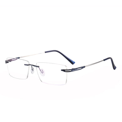Memory Metal Men And Women Rimless Eyeglasses Glasses Rectangular Prescription Glasses For Myopia & Reading Rimless Frame