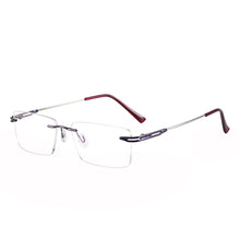 Load image into Gallery viewer, Memory Metal Men And Women Rimless Eyeglasses Glasses Rectangular Prescription Glasses For Myopia &amp; Reading Rimless Frame