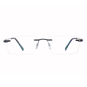 Memory Metal Men And Women Rimless Eyeglasses Glasses Rectangular Prescription Glasses For Myopia &amp; Reading Rimless Frame