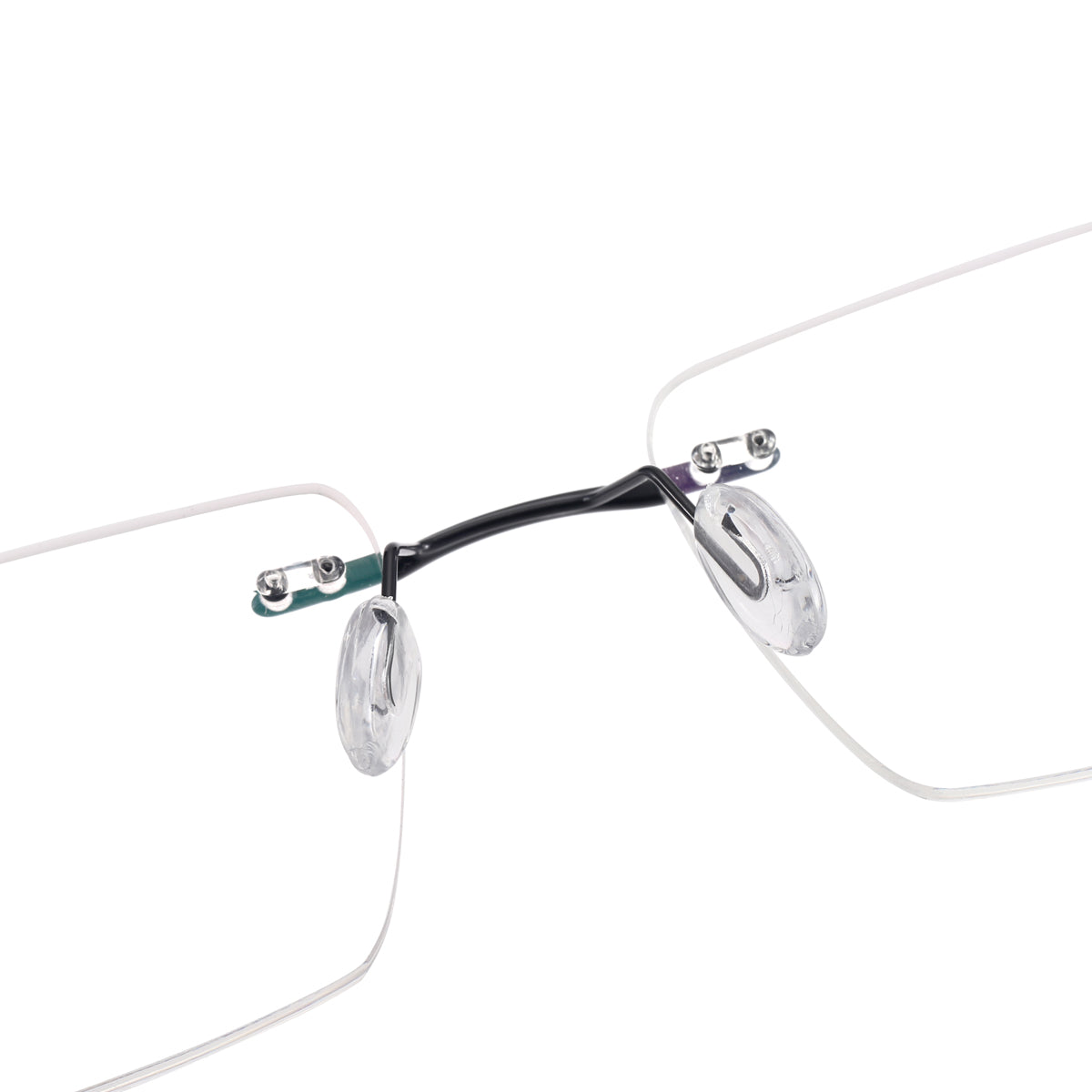 Memory Metal Men And Women Rimless Eyeglasses Glasses Rectangular Pres ...
