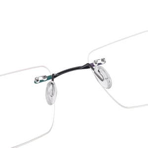 Memory Metal Men And Women Rimless Eyeglasses Glasses Rectangular Prescription Glasses For Myopia &amp; Reading Rimless Frame