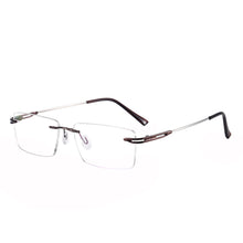 Load image into Gallery viewer, Memory Metal Men And Women Rimless Eyeglasses Glasses Rectangular Prescription Glasses For Myopia &amp; Reading Rimless Frame
