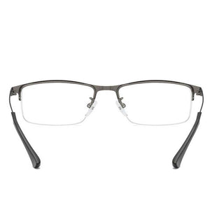 Men Alloy Myopia Glasses Square Half frame Anti-Blue-Light Non Spherical Layer Coated Lenses Eyeglasses -1.0 -1.5 -2.0 -3.0 -4.0