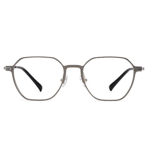 Men And Women Aluminum-Magnesium Polygonal Glasses Frame Ultra-Light Full-Frame Pure Titanium Prescription Glasses Frame 5052