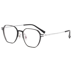 Men And Women Aluminum-Magnesium Polygonal Glasses Frame Ultra-Light Full-Frame Pure Titanium Prescription Glasses Frame 5052