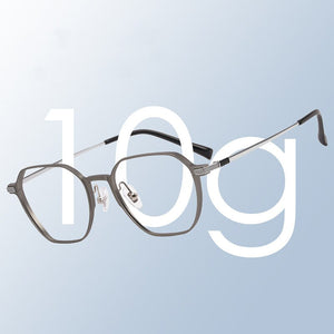 Men And Women Aluminum-Magnesium Polygonal Glasses Frame Ultra-Light Full-Frame Pure Titanium Prescription Glasses Frame 5052