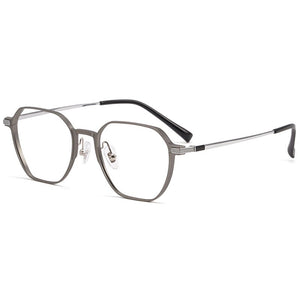 Men And Women Aluminum-Magnesium Polygonal Glasses Frame Ultra-Light Full-Frame Pure Titanium Prescription Glasses Frame 5052