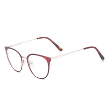 Load image into Gallery viewer, Men And Women Full Rim Cat Eye Medium Metal Eyeglasses Frame With Spring Hing For Optical Prescription Lenses
