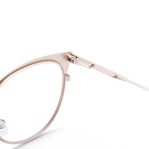 Men And Women Full Rim Cat Eye Medium Metal Eyeglasses Frame With Spring Hing For Optical Prescription Lenses