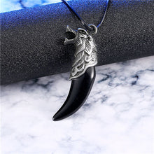 Load image into Gallery viewer, Men Antique Wolf Fang Tooth Pendant Necklace New Animal Head&amp;Tooth Drago Eagle Alloy Necklace Fashion Jewelry gift freeshipping