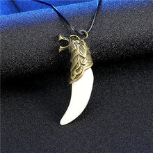 Load image into Gallery viewer, Men Antique Wolf Fang Tooth Pendant Necklace New Animal Head&amp;Tooth Drago Eagle Alloy Necklace Fashion Jewelry gift freeshipping