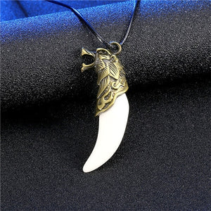 Men Antique Wolf Fang Tooth Pendant Necklace New Animal Head&Tooth Drago Eagle Alloy Necklace Fashion Jewelry gift freeshipping