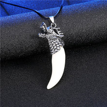 Load image into Gallery viewer, Men Antique Wolf Fang Tooth Pendant Necklace New Animal Head&amp;Tooth Drago Eagle Alloy Necklace Fashion Jewelry gift freeshipping
