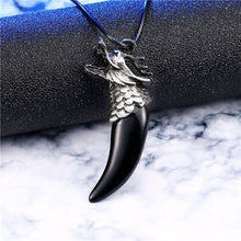 Load image into Gallery viewer, Men Antique Wolf Fang Tooth Pendant Necklace New Animal Head&amp;Tooth Drago Eagle Alloy Necklace Fashion Jewelry gift freeshipping