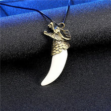 Load image into Gallery viewer, Men Antique Wolf Fang Tooth Pendant Necklace New Animal Head&amp;Tooth Drago Eagle Alloy Necklace Fashion Jewelry gift freeshipping