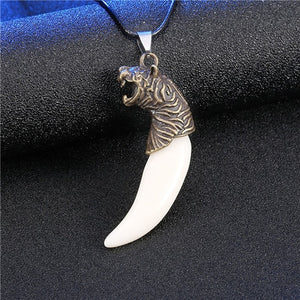 Men Antique Wolf Fang Tooth Pendant Necklace New Animal Head&Tooth Drago Eagle Alloy Necklace Fashion Jewelry gift freeshipping