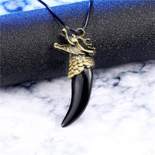 Load image into Gallery viewer, Men Antique Wolf Fang Tooth Pendant Necklace New Animal Head&amp;Tooth Drago Eagle Alloy Necklace Fashion Jewelry gift freeshipping