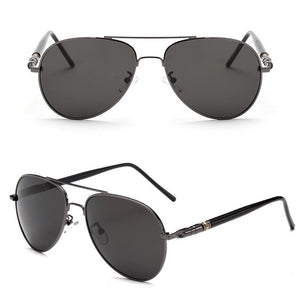 Men Aviation Metal Frame Sunglasses Male Oversized Spring Leg Alloy Sun Glasses Polarized Brand Design Pilot Male Sunglasses