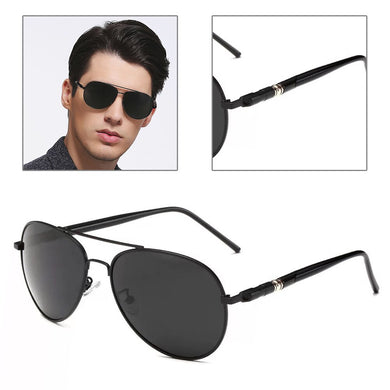 Men Aviation Metal Frame Sunglasses Male Oversized Spring Leg Alloy Sun Glasses Polarized Brand Design Pilot Male Sunglasses