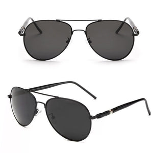 Men Aviation Metal Frame Sunglasses Male Oversized Spring Leg Alloy Sun Glasses Polarized Brand Design Pilot Male Sunglasses