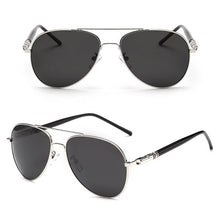 Load image into Gallery viewer, Men Aviation Metal Frame Sunglasses Male Oversized Spring Leg Alloy Sun Glasses Polarized Brand Design Pilot Male Sunglasses