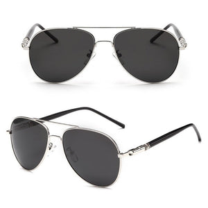 Men Aviation Metal Frame Sunglasses Male Oversized Spring Leg Alloy Sun Glasses Polarized Brand Design Pilot Male Sunglasses