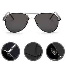 Load image into Gallery viewer, Men Aviation Metal Frame Sunglasses Male Oversized Spring Leg Alloy Sun Glasses Polarized Brand Design Pilot Male Sunglasses