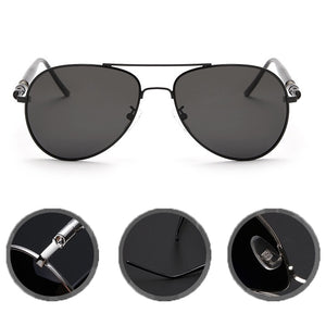 Men Aviation Metal Frame Sunglasses Male Oversized Spring Leg Alloy Sun Glasses Polarized Brand Design Pilot Male Sunglasses