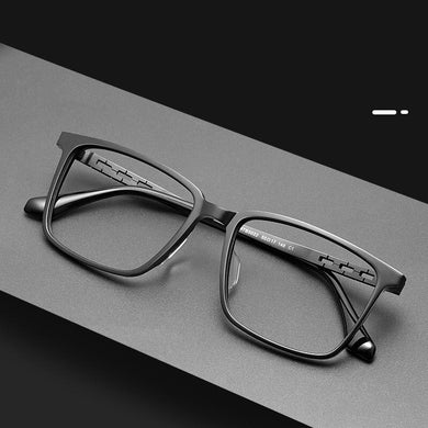 Men Business Pure Titanium Glasses Frame Sheet Glasses Frame Myopia Glasses Square Frame Retro Simple Optical Glasses HT5022B
