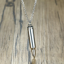 Load image into Gallery viewer, Men Classic Bullet Pendant Necklace Stainless Steel Openable Perfume Necklace Black Silver Gold Color Punk Necklace