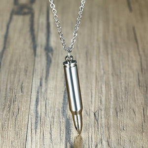 Men Classic Bullet Pendant Necklace Stainless Steel Openable Perfume Necklace Black Silver Gold Color Punk Necklace
