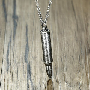 Men Classic Bullet Pendant Necklace Stainless Steel Openable Perfume Necklace Black Silver Gold Color Punk Necklace
