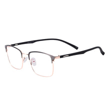 Carica l&#39;immagine nel visualizzatore di Gallery, Men Metal Square Full Rim Eyeglasses Frame With TR90 Temple For Optical Lenses Myopia Reading Lens