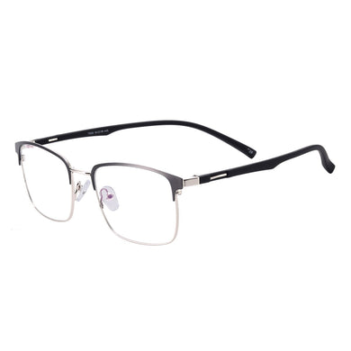 Men Metal Square Full Rim Eyeglasses Frame With TR90 Temple For Optical Lenses Myopia Reading Lens
