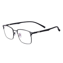 Carica l&#39;immagine nel visualizzatore di Gallery, Men Metal Square Full Rim Eyeglasses Frame With TR90 Temple For Optical Lenses Myopia Reading Lens