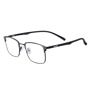 Men Metal Square Full Rim Eyeglasses Frame With TR90 Temple For Optical Lenses Myopia Reading Lens
