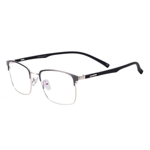 Men Metal Square Full Rim Eyeglasses Frame With TR90 Temple For Optical Lenses Myopia Reading Lens