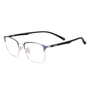 Men Metal Square Full Rim Eyeglasses Frame With TR90 Temple For Optical Lenses Myopia Reading Lens