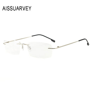 Men Glasses Frames Rimless Eyeglasses Optical Brand Designer Prescription Titanium Alloy Light Handsome Business Eyewear Cheap