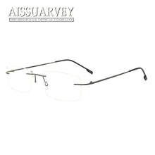 Load image into Gallery viewer, Men Glasses Frames Rimless Eyeglasses Optical Brand Designer Prescription Titanium Alloy Light Handsome Business Eyewear Cheap