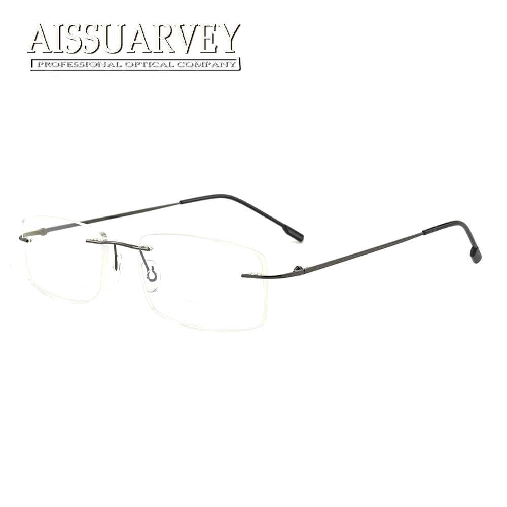 Men Glasses Frames Rimless Eyeglasses Optical Brand Designer Prescription Titanium Alloy Light Handsome Business Eyewear Cheap