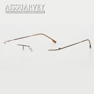 Men Glasses Frames Rimless Eyeglasses Optical Brand Designer Prescription Titanium Alloy Light Handsome Business Eyewear Cheap