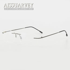 Men Glasses Frames Rimless Eyeglasses Optical Brand Designer Prescription Titanium Alloy Light Handsome Business Eyewear Cheap