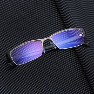 Men Half Frame Classic Simple Anti-Blue Light Eye Protection Ultra Light Glasses Business Reading Glasses