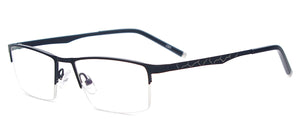 Men Half Rim Spectacles Metal Rectangular Prescription Eyeglass Frames For Myopia Reading Multifocal Lenses